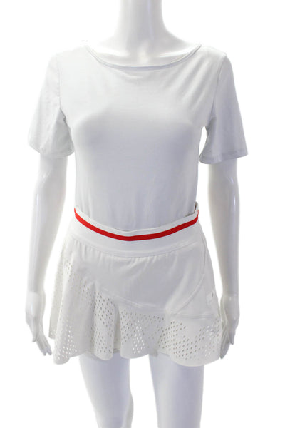 Adidas by Stella McCartney Womens A Line Mini Skort White Red Size Small