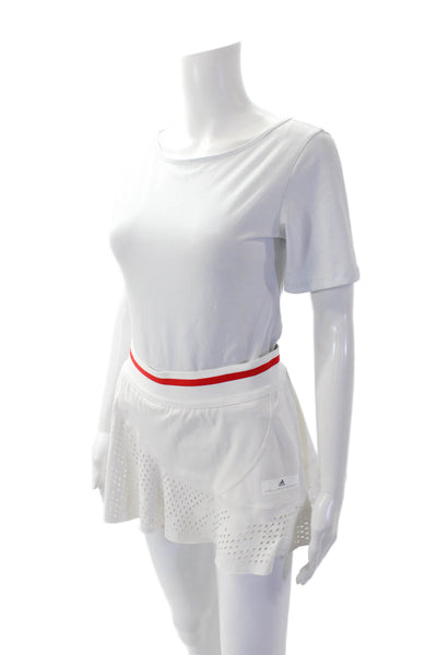 Adidas by Stella McCartney Womens A Line Mini Skort White Red Size Small