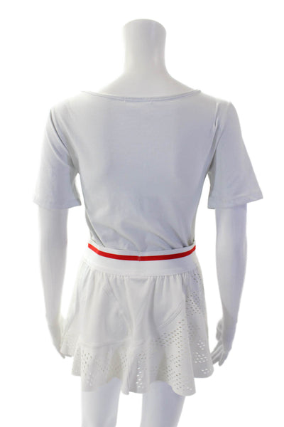 Adidas by Stella McCartney Womens A Line Mini Skort White Red Size Small