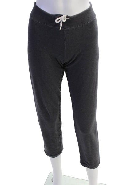 Monrow Womens Drawstring Elastic Waist Straight Leg Sweatpants Gray Size S