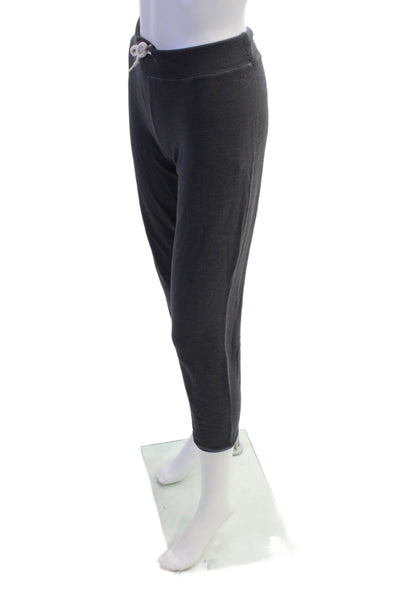 Monrow Womens Drawstring Elastic Waist Straight Leg Sweatpants Gray Size S