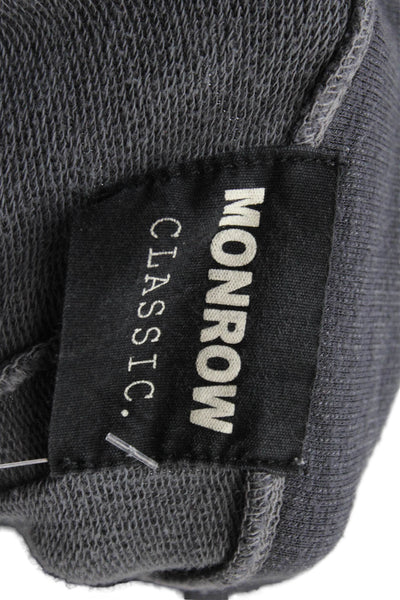 Monrow Womens Drawstring Elastic Waist Straight Leg Sweatpants Gray Size S