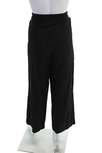Rhythm Drawstring Waist Pocketed Wide Legged Casual Pants Solid Black Size 4