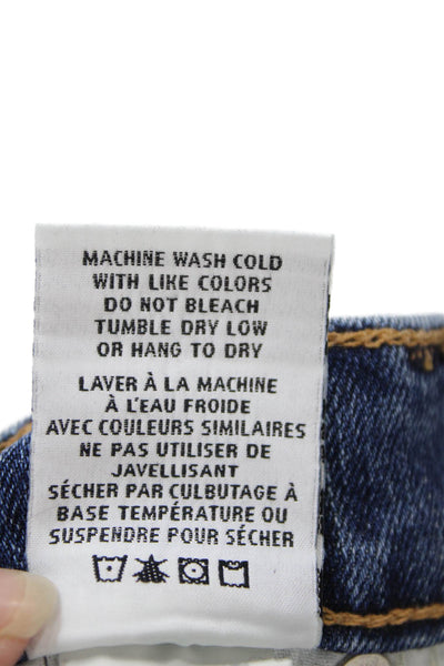 Hudson Womens Cotton Zip Button Skinny Fray Leg Jeans Blue Size EUR 26
