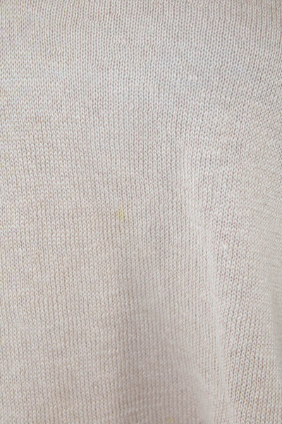 J Crew Womens Linen Long Sleeves V Neck Sweater Sand Beige Size Small
