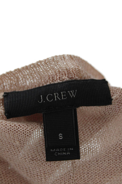 J Crew Womens Linen Long Sleeves V Neck Sweater Sand Beige Size Small
