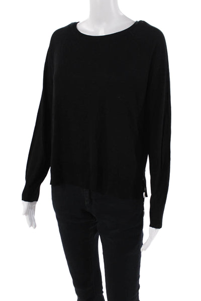 Zara Womens Long Sleeves Crew Neck Pullover Sweater Jet Black Size Medium