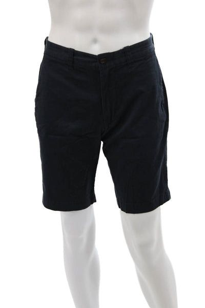 J Crew Mens Cotton Four Pocketed Zippered Casual Shorts Dark Blue Size 30