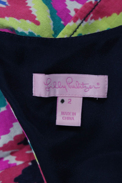 Lily Pulitzer Womens Round Neck Sleeveless Zip Aztec Pattern Dress Multi Size 02