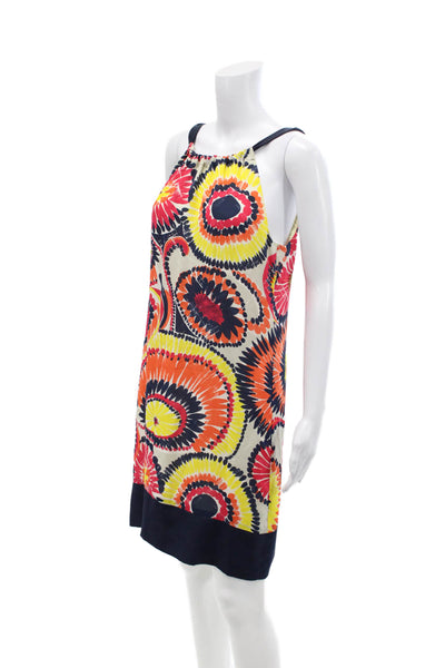 Trina Turk Womens Sleeveless Round Neck Pattern Short Dress Multi Size 02