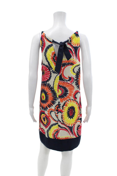 Trina Turk Womens Sleeveless Round Neck Pattern Short Dress Multi Size 02
