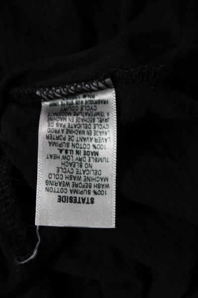 Stateside Womens Cotton Sleeveless V-Neck Pullover Blouse Top Black Size S