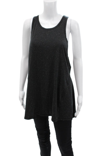 Lululemon Womens Sleeveless Round Neck Back Slit Tank Top Black Size 10