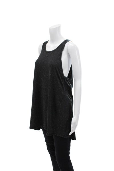 Lululemon Womens Sleeveless Round Neck Back Slit Tank Top Black Size 10