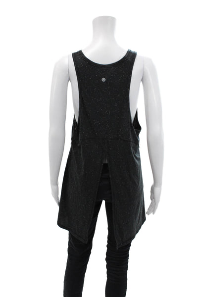 Lululemon Womens Sleeveless Round Neck Back Slit Tank Top Black Size 10