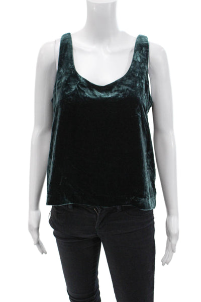 J Crew Womens Sleeveless Scoop Neck Casual Tank Top Solid Green Size 6