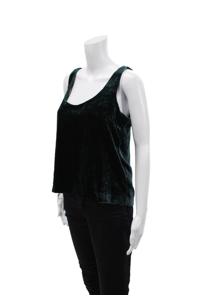 J Crew Womens Sleeveless Scoop Neck Casual Tank Top Solid Green Size 6