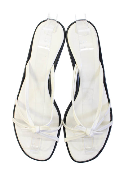 Zara Womens Strappy Colorblocked Slip On Kitten Heels White Size EUR 38