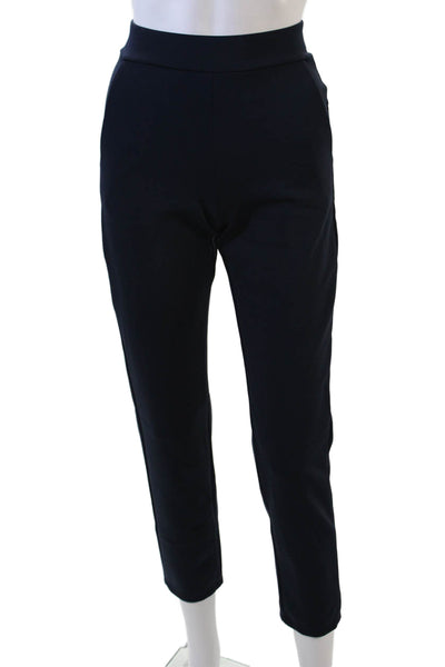 Shan Womens Pull On High Rise Slim Leg Casual Pants Navy Blue Size 0