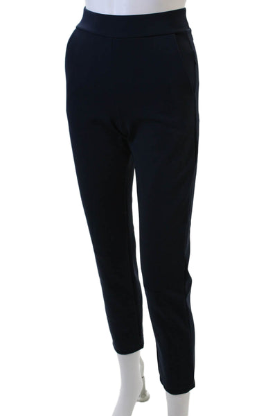 Shan Womens Pull On High Rise Slim Leg Casual Pants Navy Blue Size 0