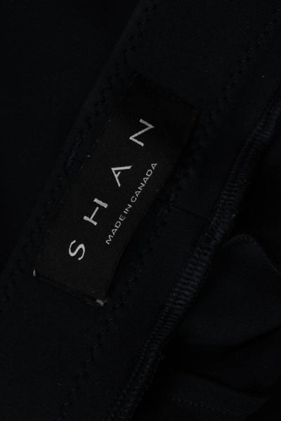 Shan Womens Pull On High Rise Slim Leg Casual Pants Navy Blue Size 0
