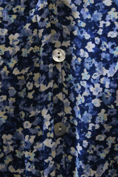 Rails Womens Chrysanthemum Floral Print A Line Eliza Dress Blue White Size Small