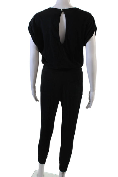 Philanthropy Women's V-Neck Sleeveless Tapered Leg Jumpsuit Black Size S