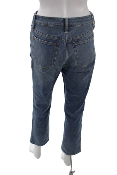Madewell Womens Cotton Blend Medium Wash High-Rise Straight Leg Blue Size 27