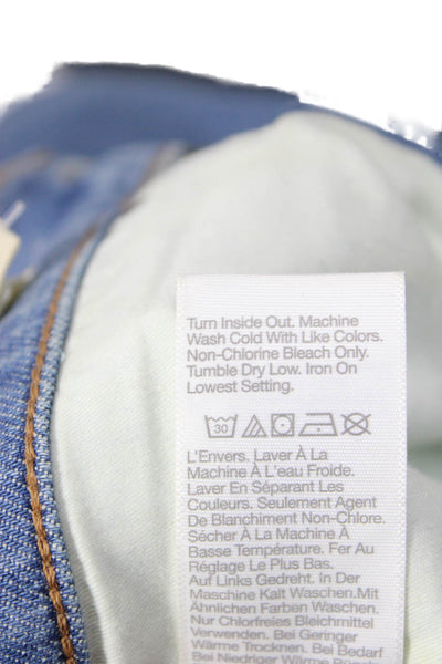 Madewell Womens Cotton Blend Medium Wash High-Rise Straight Leg Blue Size 27