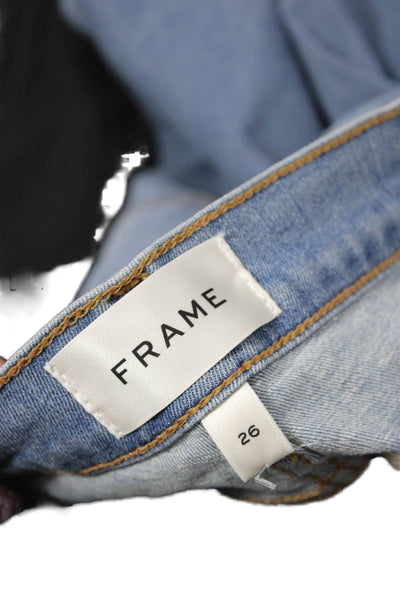 Frame Womens Cotton Denim Medium Wash Mid-Rise Skinny Jeans Blue Size 26
