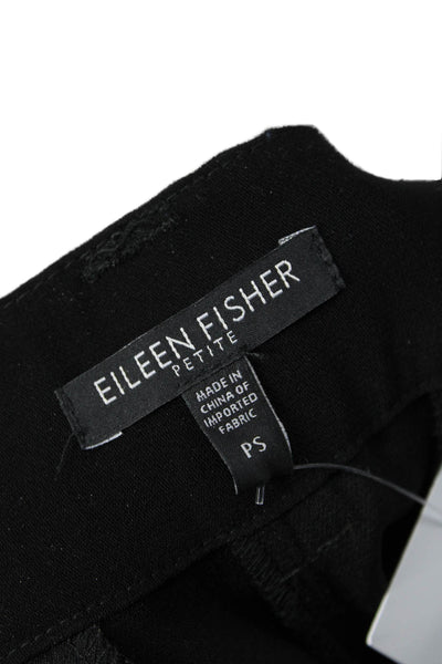 Eileen Fisher Womens Four Pocket Mid-Rise Tapered Pants Trousers Black Size PS
