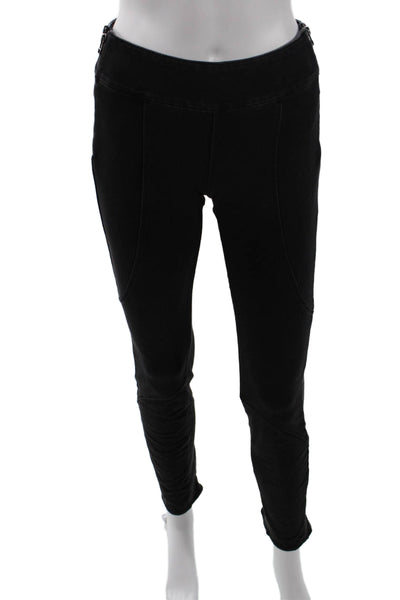 DWP Womens Cotton Blend Stretch Side Zip Mid-Rise Skinny Jeans Black Size 26