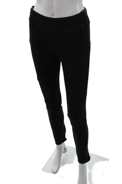 DWP Womens Cotton Blend Stretch Side Zip Mid-Rise Skinny Jeans Black Size 26