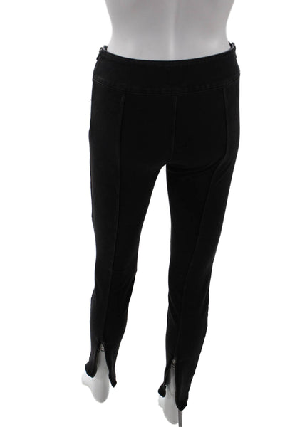 DWP Womens Cotton Blend Stretch Side Zip Mid-Rise Skinny Jeans Black Size 26