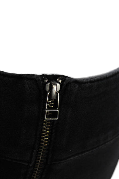 DWP Womens Cotton Blend Stretch Side Zip Mid-Rise Skinny Jeans Black Size 26
