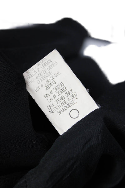Theory Womens Lined Solid Back Zip Knee Length Pencil Skirt Black Size 4