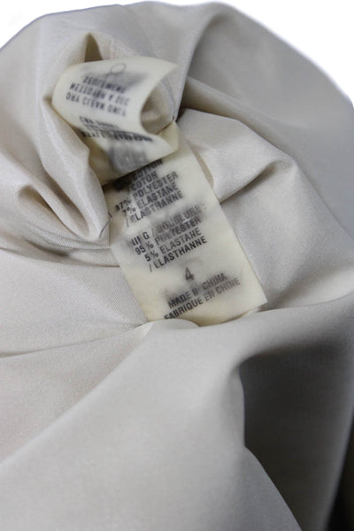 Elie Tahari Womens Cotton Blend Two Pocket Knee Length Pencil Skirt Beige Size 4