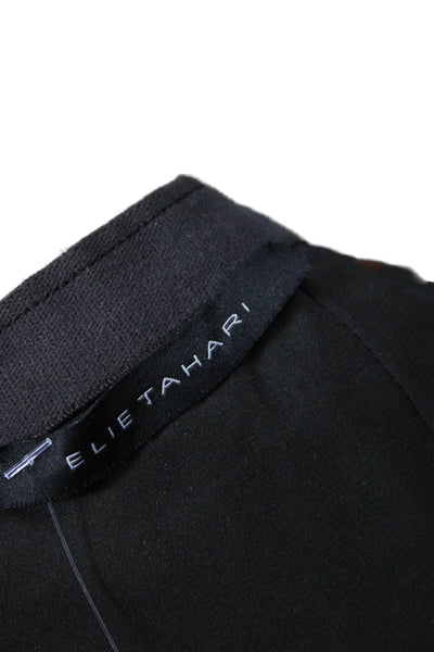 Elie Tahari Womens Wool Solid Back Zip Knee Length Pencil Skirt Navy Size 4