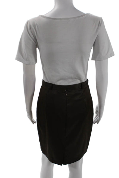 Cynthia Cynthia Steffe Womens Belted Knee Length Pencil Skirt Brown Size 10