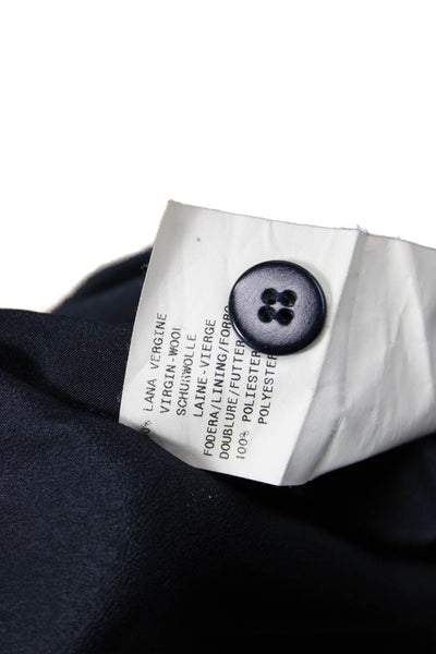Armani Collezioni Womens Wool Solid Side Zip Pencil Skirt Navy Size 6