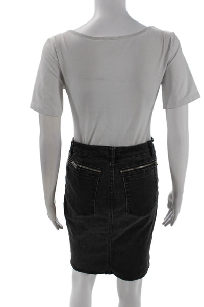 Marc By Marc Jacobs Womens Cotton Six Pocket Denim Pencil Skirt Black Size 27