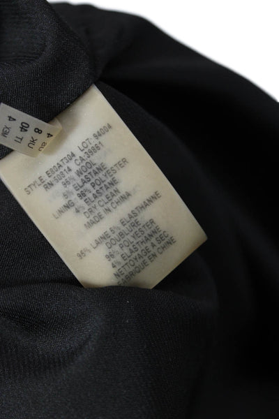 Elie Tahari Womens Wool Solid Back Zip Knee Length Pencil Skirt Brown Size 4