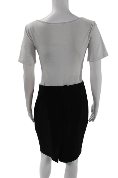 Armani Collezioni Womens Solid Side Zip Knee Length Pencil Skirt Black Size 6