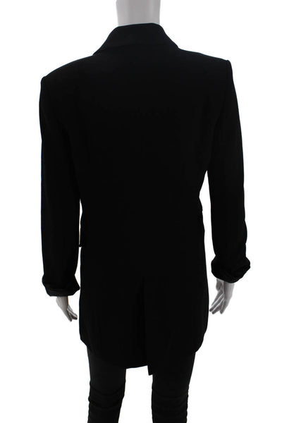 Zara Womens Double Breasted Long Sleeve Collared Blazer Black Size XS