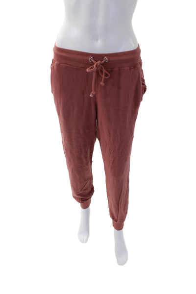 Sundry Womens Ruffled Long Sleeves Sweat Suit Clay Brown Cotton Blend Size 2/1