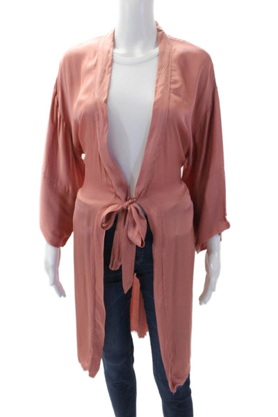 Nation LTD Womens Long Sleeves Wrap Dress Bare Pink Size Extra Small