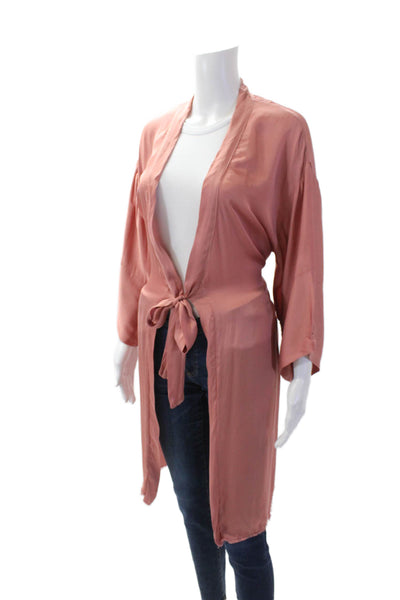 Nation LTD Womens Long Sleeves Wrap Dress Bare Pink Size Extra Small