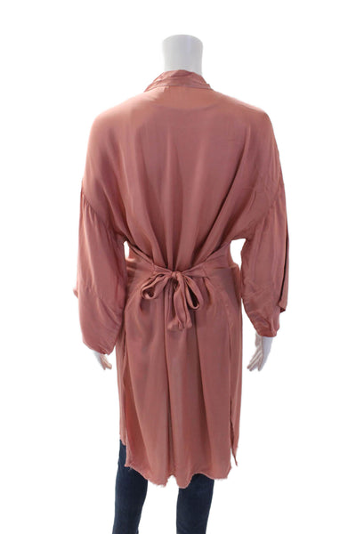 Nation LTD Womens Long Sleeves Wrap Dress Bare Pink Size Extra Small