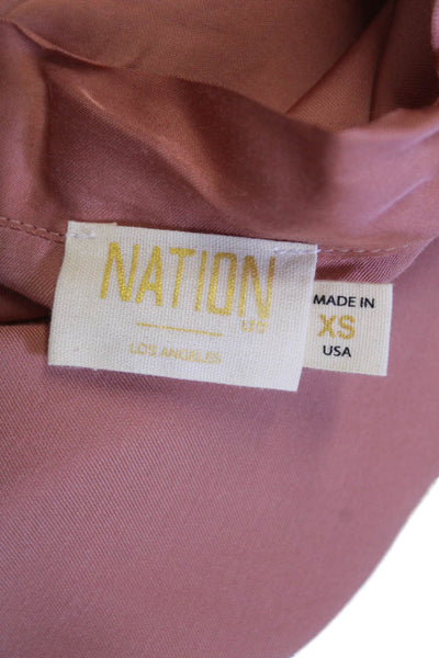 Nation LTD Womens Long Sleeves Wrap Dress Bare Pink Size Extra Small