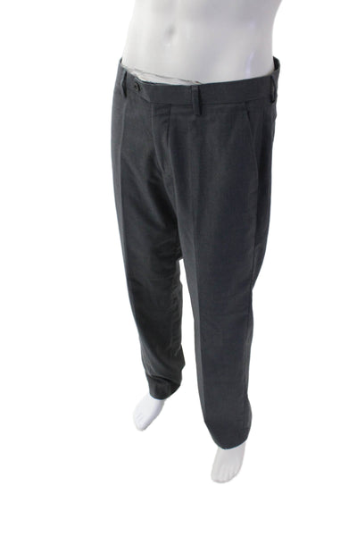Statement Wool Mens Tailored Straight Leg Trouser Dress Pants Gray Size 34